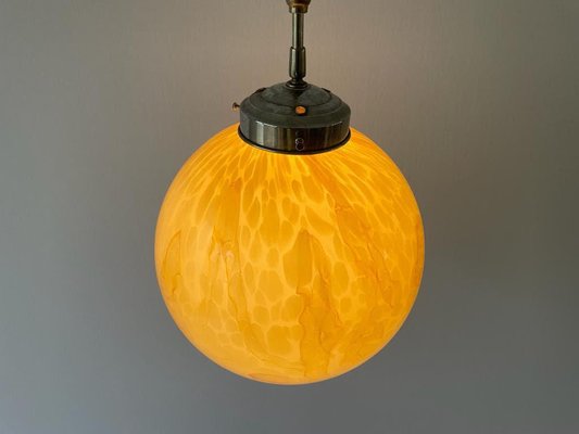 Art Deco Yellow Ball Glass Exceptional Church Lamp, 1940s-RDS-1725993