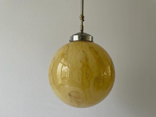 Art Deco Yellow Ball Glass Exceptional Church Lamp, 1940s-RDS-1725993