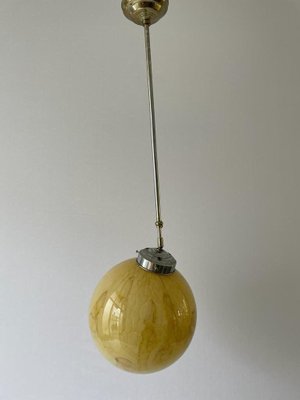 Art Deco Yellow Ball Glass Exceptional Church Lamp, 1940s-RDS-1725993