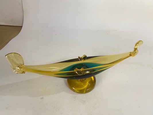 Art Glass Ashtray in Venice Gondola Shaped Italy, 1970-UR-1744431