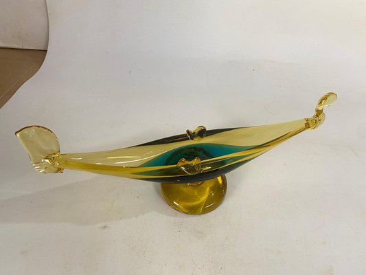 Art Glass Ashtray in Venice Gondola Shaped Italy, 1970-UR-1744431