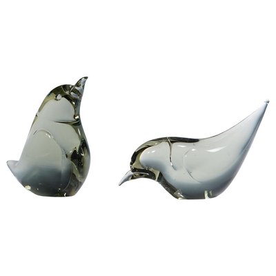 Art Glass Birds attributed to Livio Seguso, 1970s, Set of 2-KJP-2036581