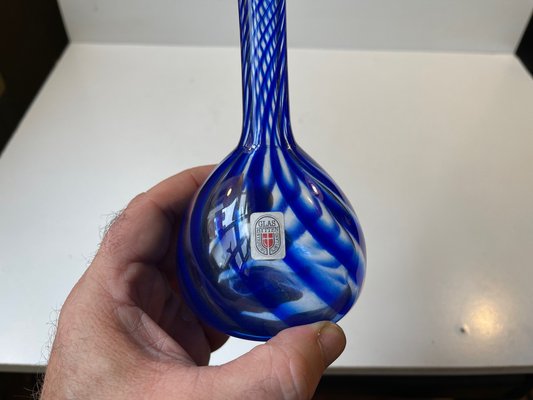 Art Glass Blue Twisted Vase by Martin B. Møller for Glashytten, 2000s-LCR-1411067