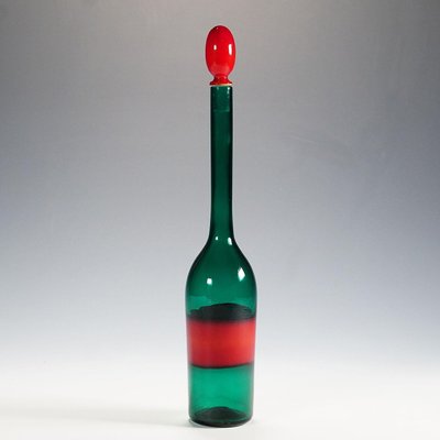 Art Glass Bottle with Fasce Decoration from Venini, 1950s-KJP-1349512