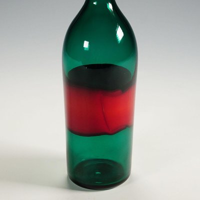 Art Glass Bottle with Fasce Decoration from Venini, 1950s-KJP-1349512