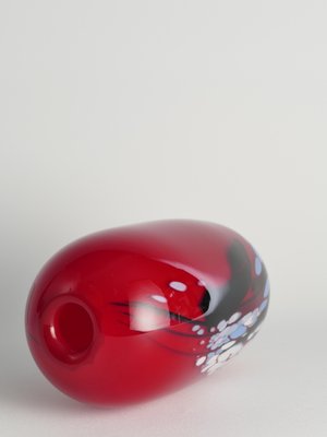 Art Glass Cherry Red Vase by Mikael Axenbrant, Sweden, 1990s-RUK-1824906