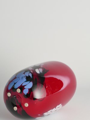 Art Glass Cherry Red Vase by Mikael Axenbrant, Sweden, 1990s-RUK-1824906