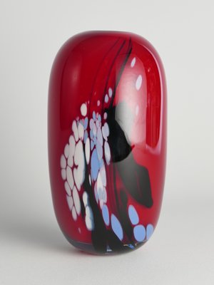 Art Glass Cherry Red Vase by Mikael Axenbrant, Sweden, 1990s-RUK-1824906