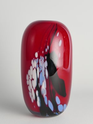 Art Glass Cherry Red Vase by Mikael Axenbrant, Sweden, 1990s-RUK-1824906