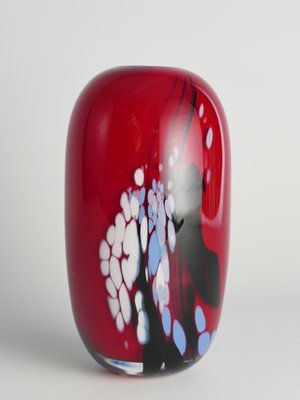 Art Glass Cherry Red Vase by Mikael Axenbrant, Sweden, 1990s-RUK-1824906