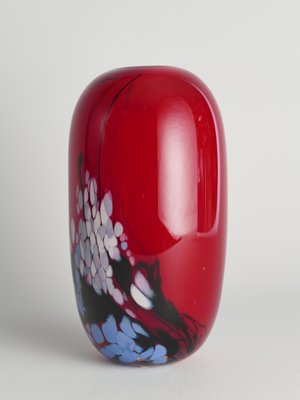 Art Glass Cherry Red Vase by Mikael Axenbrant, Sweden, 1990s-RUK-1824906