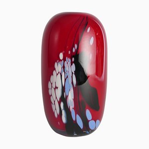 Art Glass Cherry Red Vase by Mikael Axenbrant, Sweden, 1990s-RUK-1824906