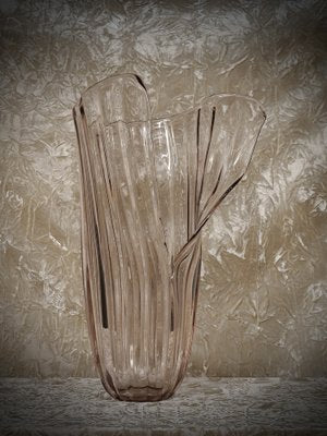 Art Glass Murano Transparent Pale Pink Vase, 1980s-UH-1816610