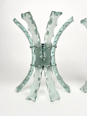 Art Glass Sconces by 04 Zero Quattro for Fontana Arte, Italy, 1970s, Set of 2-LYQ-1171344