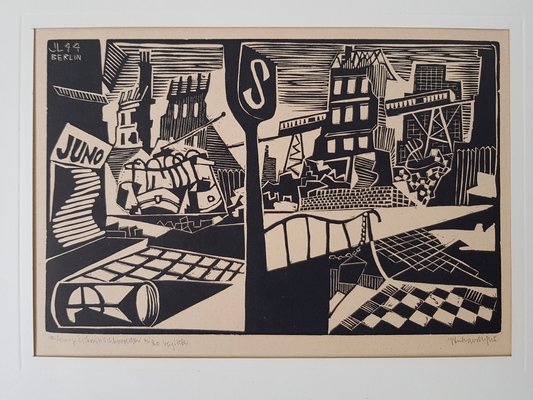 Art Linocut by Jaroslav Lukavsky, Berlin, 1944-IND-956114