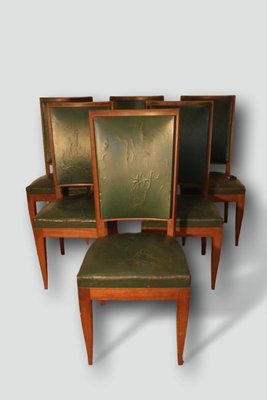 Art Mahogany Dining Chairs, 1920s, Set of 6-KMQ-646185