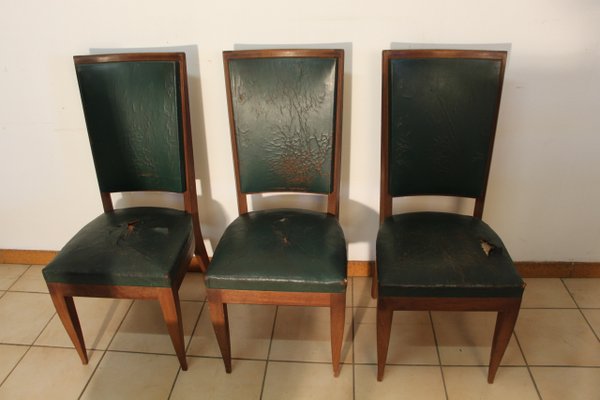 Art Mahogany Dining Chairs, 1920s, Set of 6-KMQ-646185