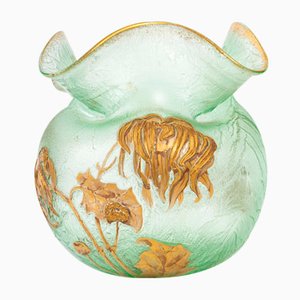 Art Nouveau Acid Frosted Globular Vase from Mont-joye-UQL-1187613