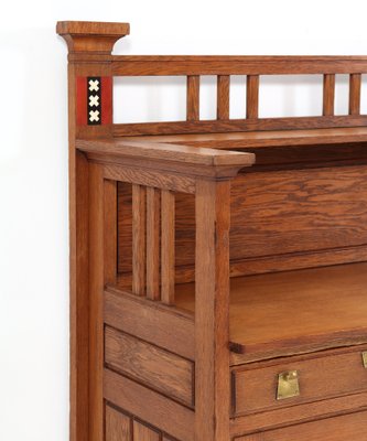 Art Nouveau Arts & Crafts Oak Buffet or Cupboard by H.F. Jansen & Zonen, 1900s-MY-1353172