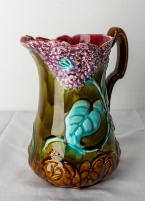 Art Nouveau Barbotine Pitcher from Manufacture d'Onnaing, 1900s-RIU-1342459