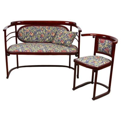 Art Nouveau Bentwood Seating Set Fledermaus by Josef Hoffmann for J&J Kohn, 1907, Set of 3-TQA-1322308