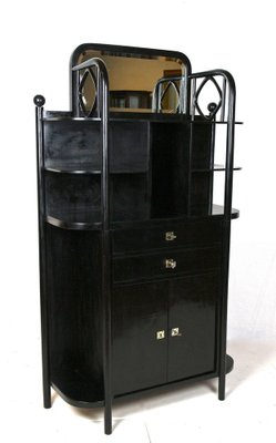 Art Nouveau Black Display Cabinet attributed to Josef Hoffmann for Thonet, 1905-TQA-1796927