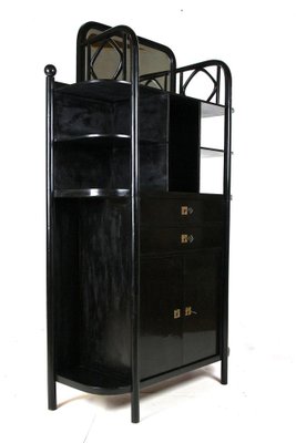 Art Nouveau Black Display Cabinet attributed to Josef Hoffmann for Thonet, 1905-TQA-1796927