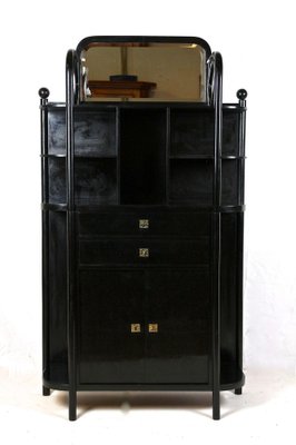 Art Nouveau Black Display Cabinet attributed to Josef Hoffmann for Thonet, 1905-TQA-1796927