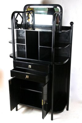 Art Nouveau Black Display Cabinet attributed to Josef Hoffmann for Thonet, 1905-TQA-1796927