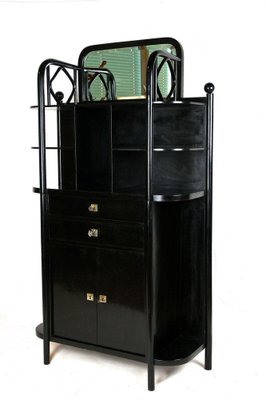 Art Nouveau Black Display Cabinet attributed to Josef Hoffmann for Thonet, 1905-TQA-1796927