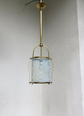 Art Nouveau Brass Ceiling Light-EY-1175416