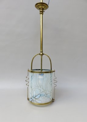 Art Nouveau Brass Ceiling Light-EY-1175416