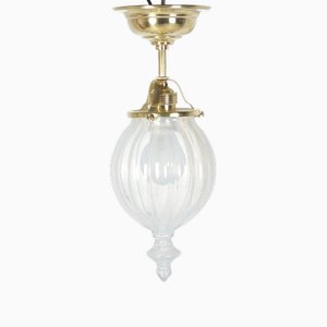 Art Nouveau Brass Ceiling Light, Austria, 1910s-IND-1760176