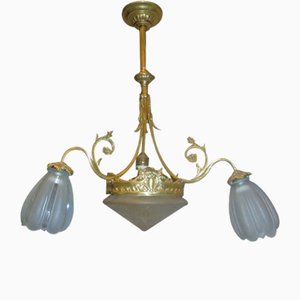 Art Nouveau Brass Chandelier-CAQ-1080181