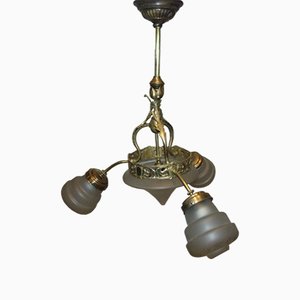 Art Nouveau Brass Chandelier-CAQ-618811