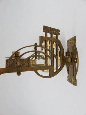 Art Nouveau Brass Piano Candleholders, Set of 2-EY-632715