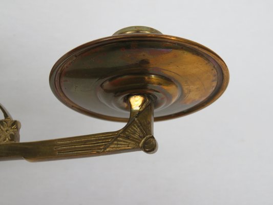 Art Nouveau Brass Piano Candleholders, Set of 2-EY-632715