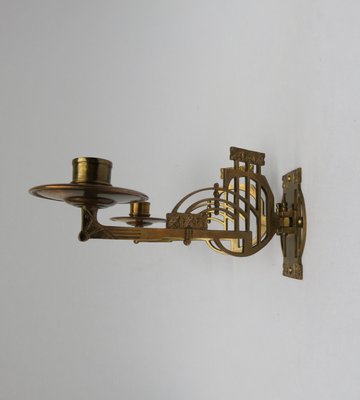 Art Nouveau Brass Piano Candleholders, Set of 2-EY-632715