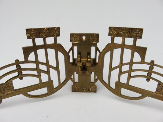 Art Nouveau Brass Piano Candleholders, Set of 2-EY-632715