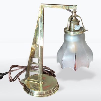 Art Nouveau Brass Table Lamp, 1910s-XSL-2020143