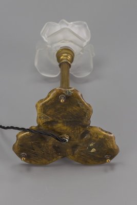 Art Nouveau Brass Table Lamp with Frog, 1930s-KEG-1065538