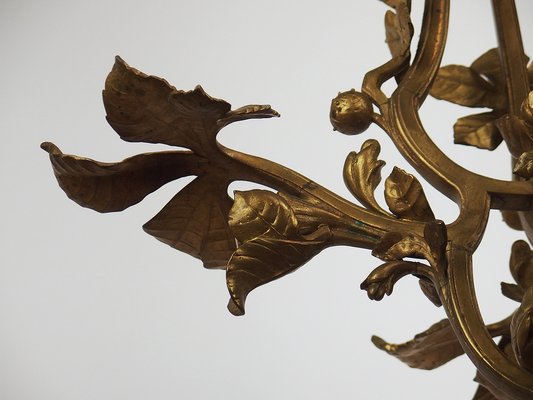 Art Nouveau Bronze Chandelier, 1890s-LW-1804606