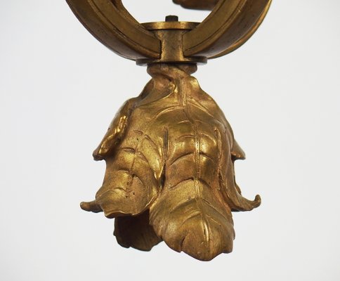 Art Nouveau Bronze Chandelier, 1890s-LW-1804606