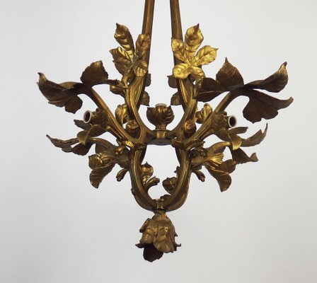 Art Nouveau Bronze Chandelier, 1890s-LW-1804606