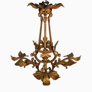 Art Nouveau Bronze Chandelier, 1890s-LW-1804606