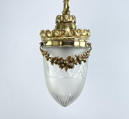 Art Nouveau Bronze Hanging Lamp in Teardrop Shape, 1890s-JUZ-1774902