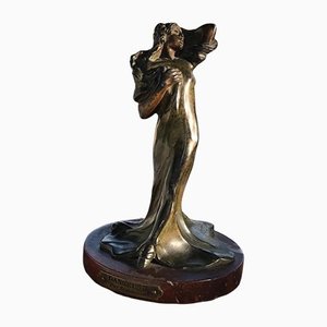 Art Nouveau Bronze Sculpture of Dancer by P.L. Dusouchet, France, 1910s-DVX-1220642