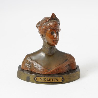 Art Nouveau Bust of Woman in Babbitt-IXK-1057934