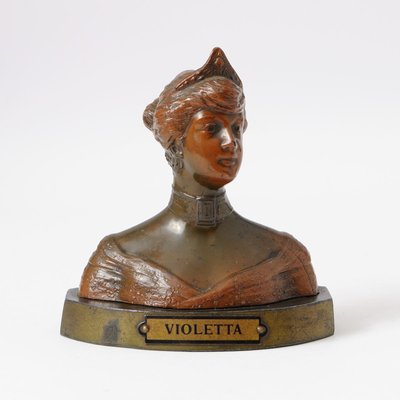 Art Nouveau Bust of Woman in Babbitt-IXK-1057934