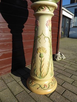 Art Nouveau Cachepot Sur Colonne Planter on Display by Jean Massier for Vallauris, Set of 2-AWL-864909